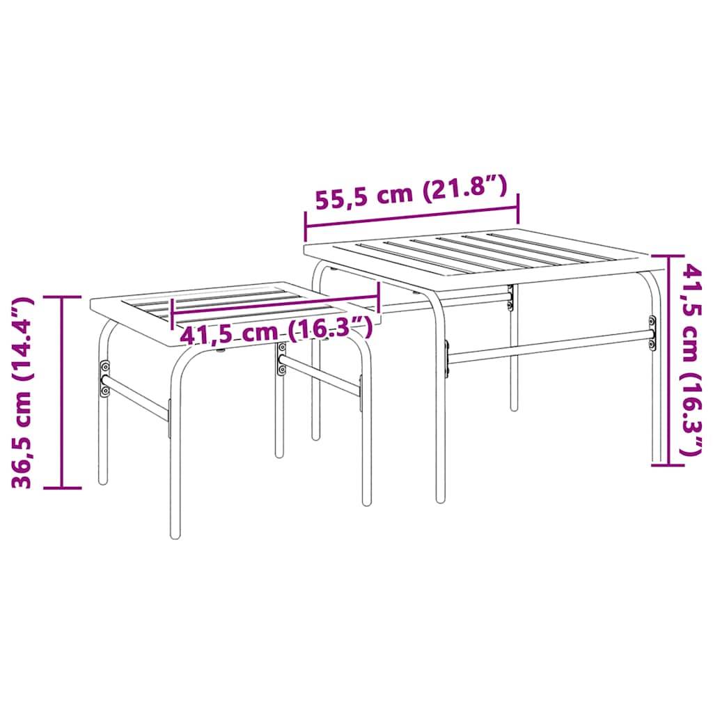vidaXL Outdoor-Satztische 2 Stk. Braun und Schwarz Stahl