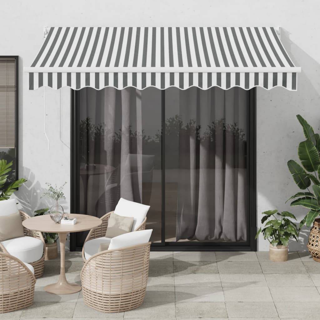 vidaXL Markise Einziehbar Anthrazit und Weiß 3x2,5 m Stoff & Aluminium