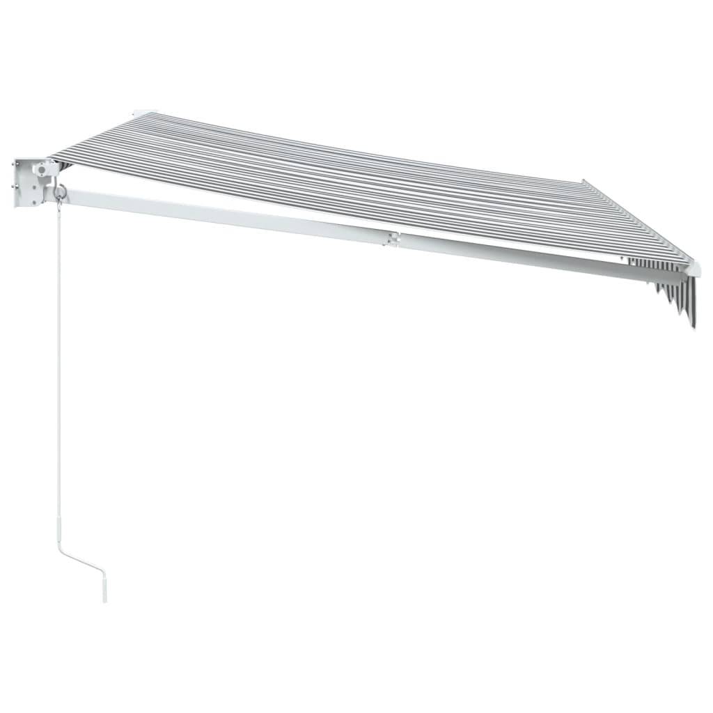 vidaXL Markise Einziehbar Anthrazit und Weiß 3x2,5 m Stoff & Aluminium