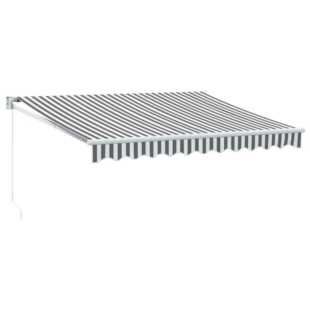 vidaXL Markise Einziehbar Anthrazit und Weiß 3x2,5 m Stoff & Aluminium