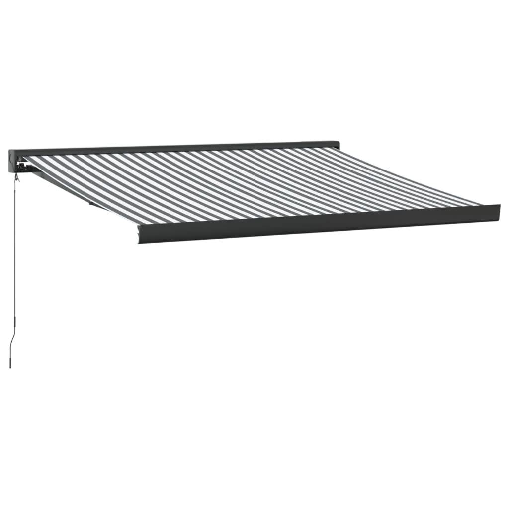 vidaXL Markise Einziehbar Anthrazit & Weiß 3,5x2,5 m Stoff & Aluminium