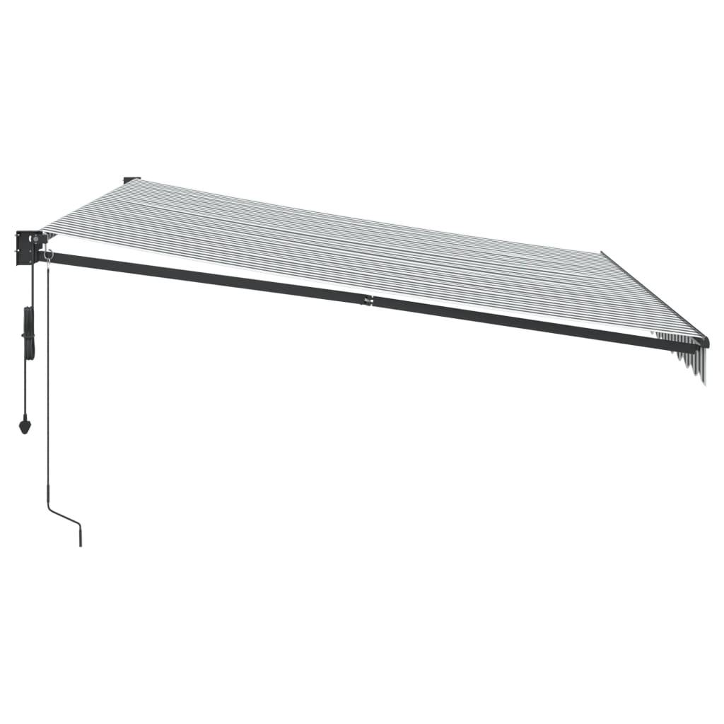 vidaXL Markise Einziehbar Anthrazit und Weiß 4x3 m Stoff und Aluminium
