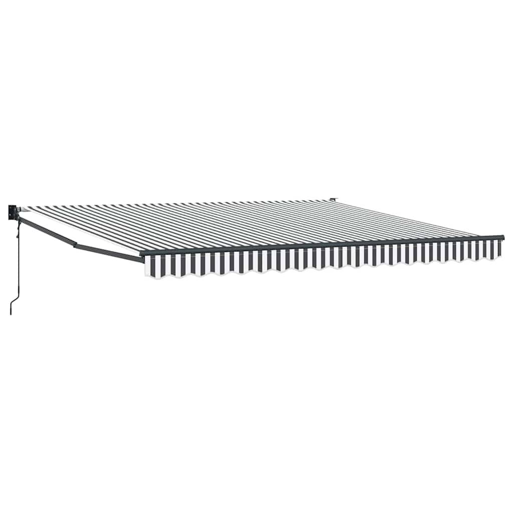 vidaXL Markise Einziehbar Anthrazit und Weiß 4x3 m Stoff und Aluminium