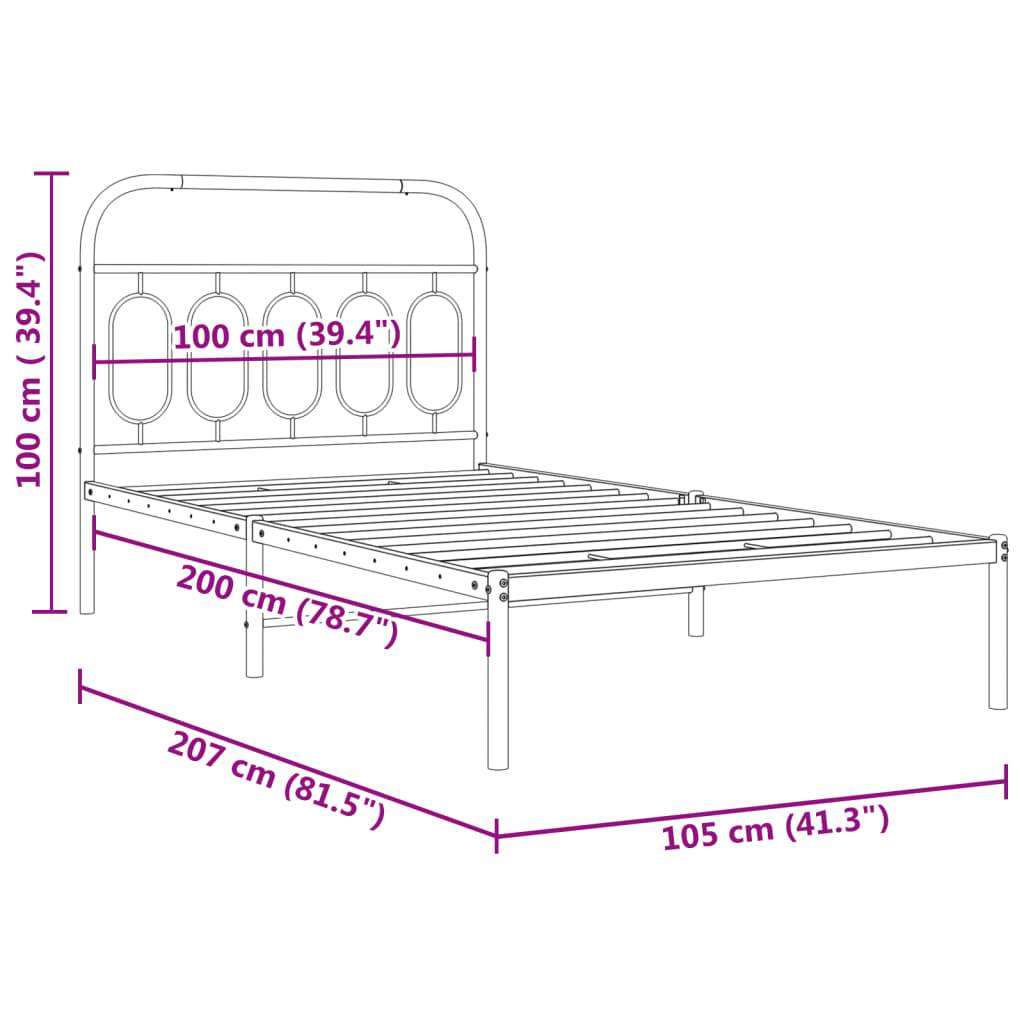 vidaXL Bettgestell mit Kopfteil Metall Weiß 100x200 cm