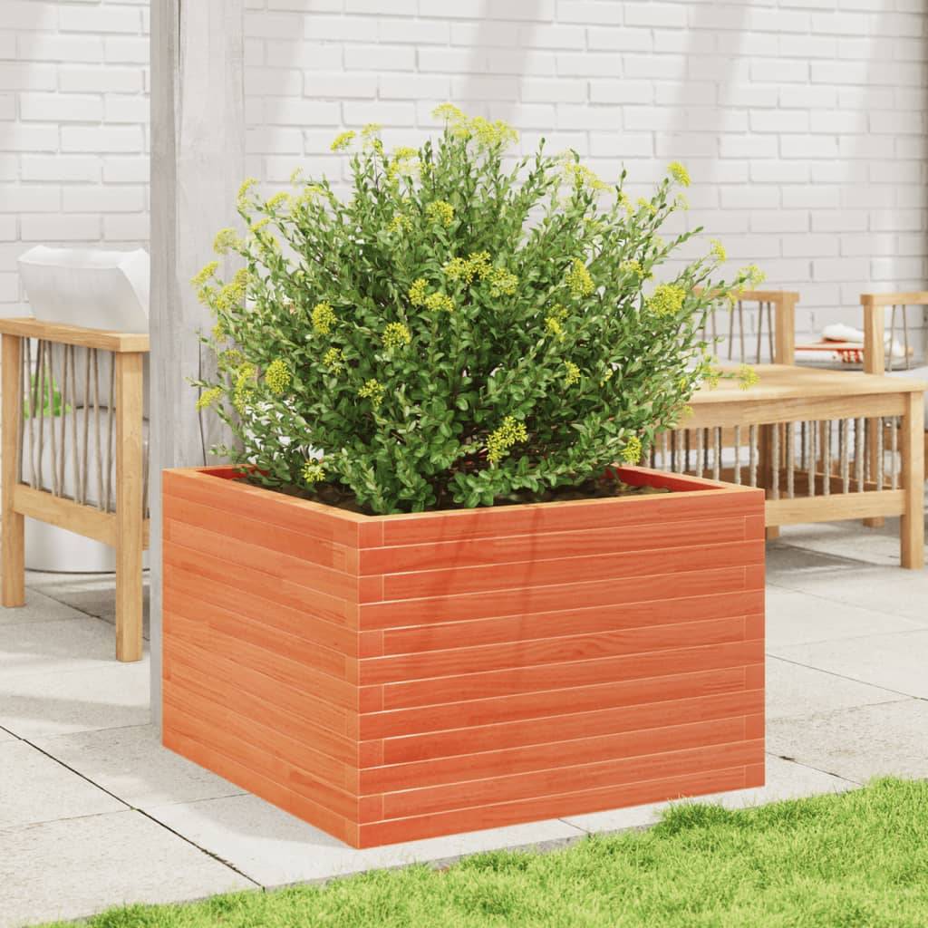 vidaXL Pflanzkübel Wachsbraun 70x70x45,5 cm Massivholz Kiefer