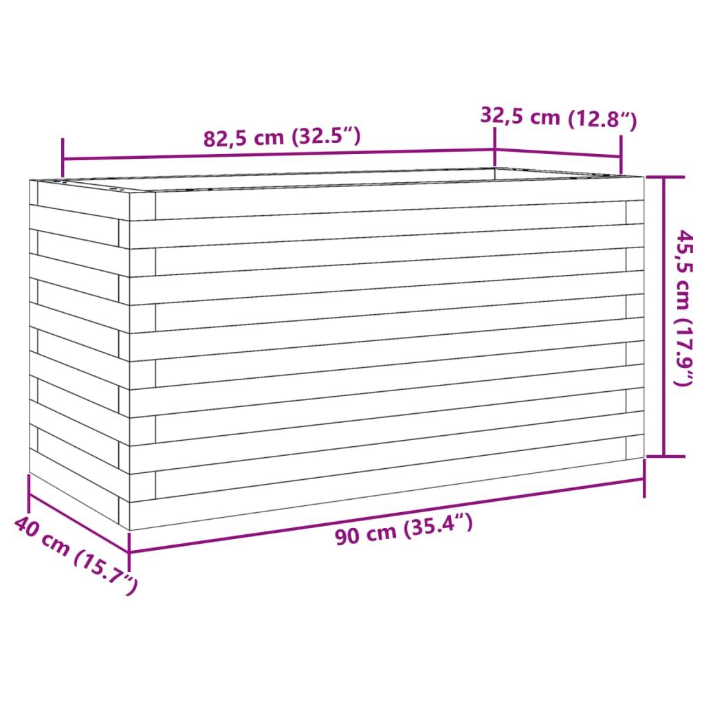 vidaXL Pflanzkübel Weiß 90x40x45,5 cm Massivholz Kiefer