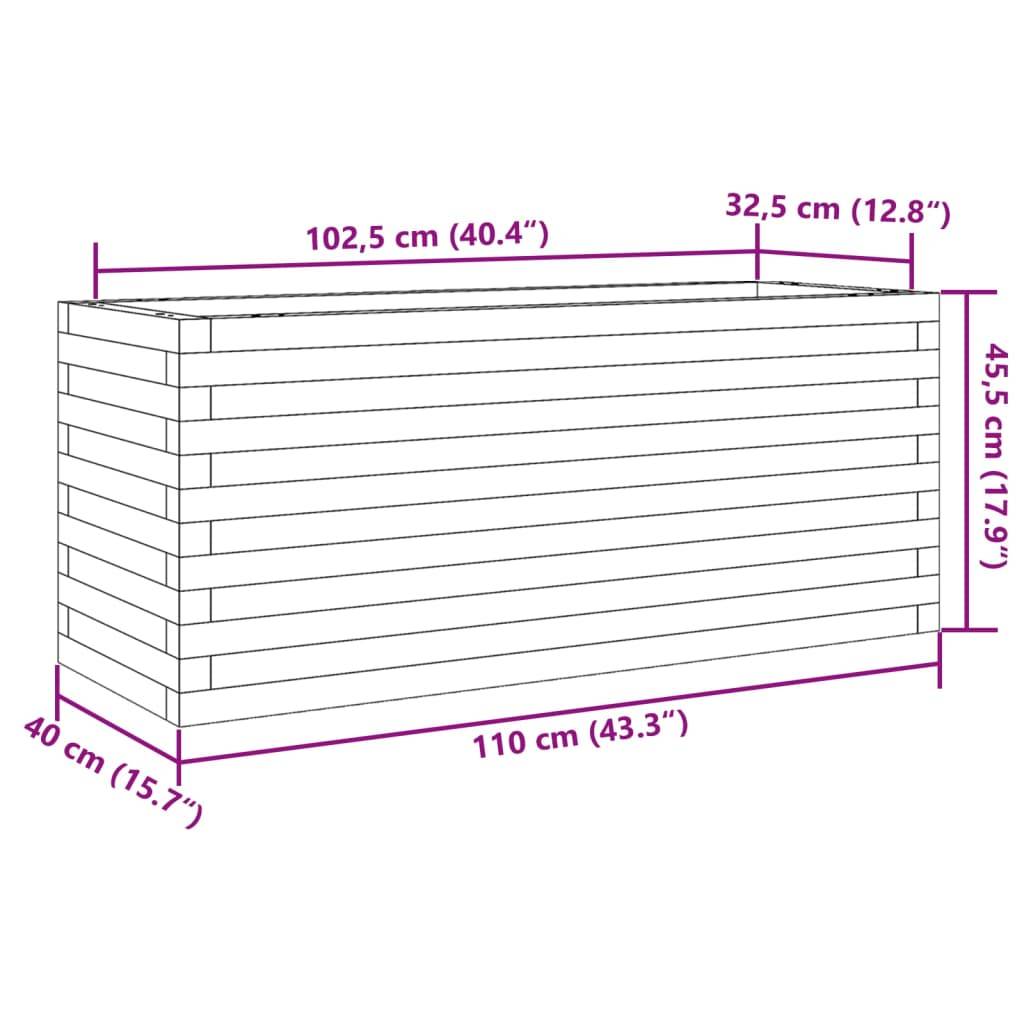 vidaXL Pflanzkübel Weiß 110x40x45,5 cm Massivholz Kiefer