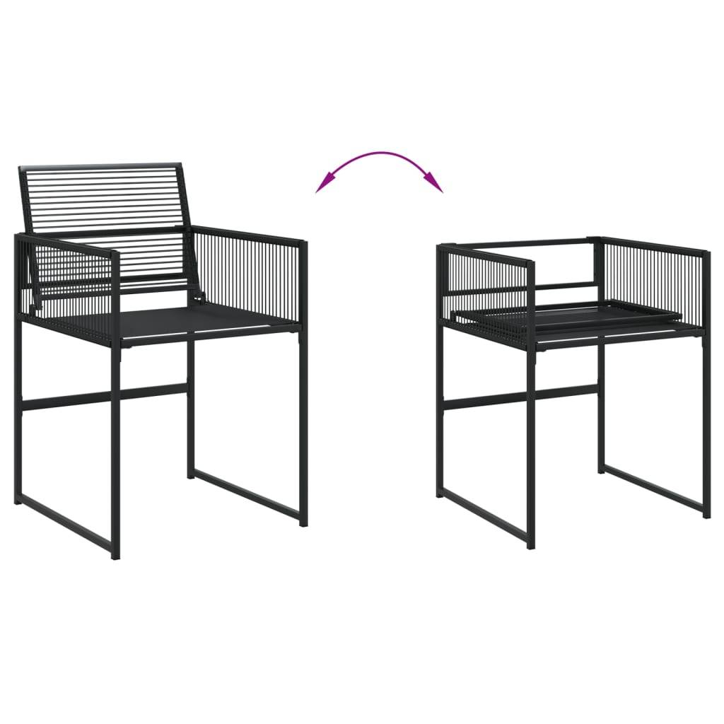 vidaXL 5-tlg. Garten-Essgruppe Schwarz Poly Rattan