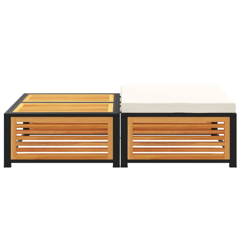 vidaXL Gartentisch mit Hocker Massivholz Akazie