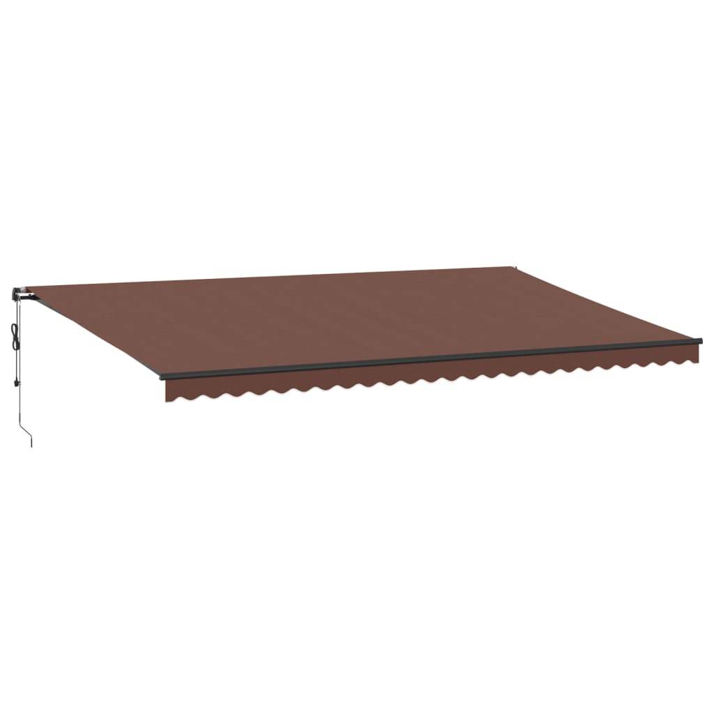 vidaXL Markise Automatisch mit LEDs Braun 600x350 cm