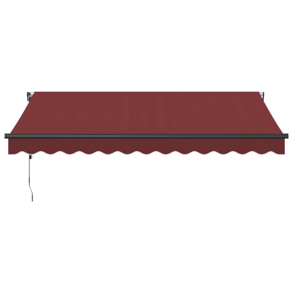 vidaXL Markise Automatisch mit LEDs Weinrot 350x250 cm