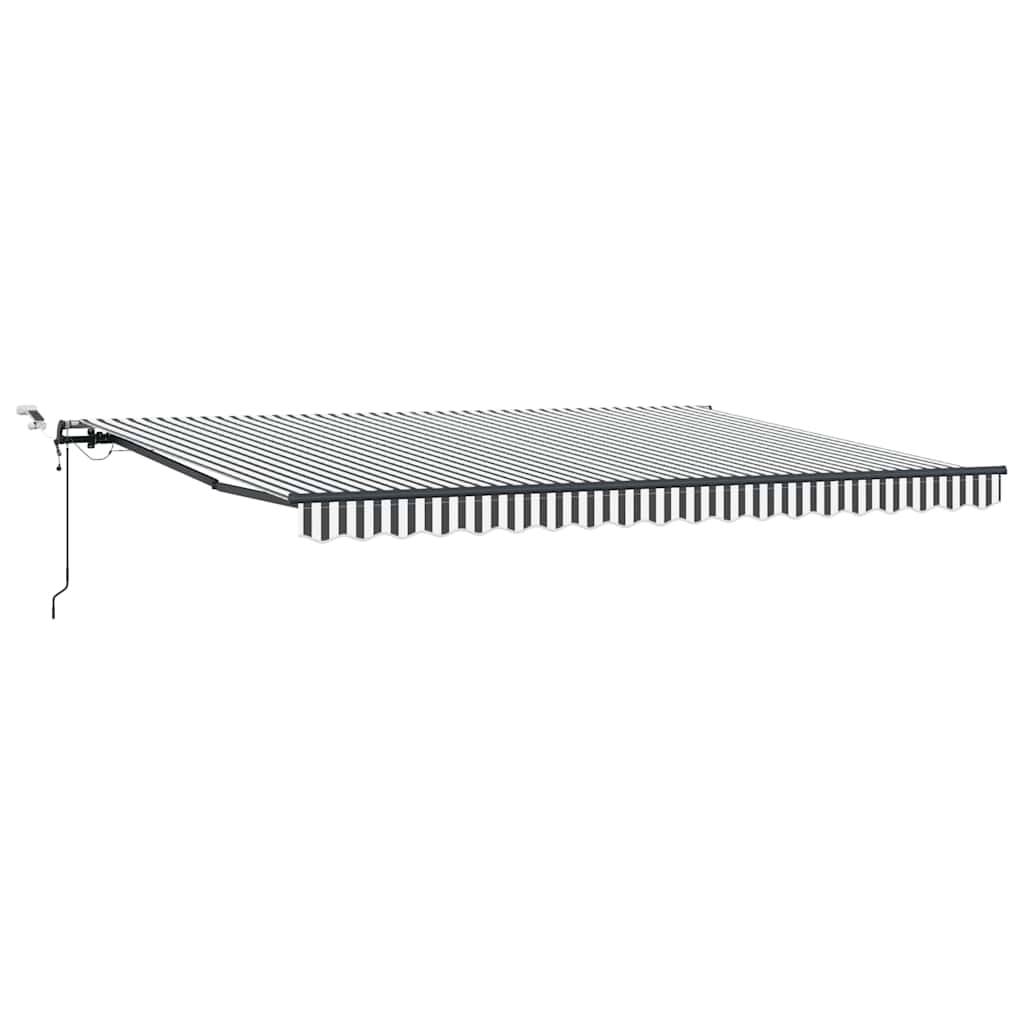 vidaXL Markise Automatisch mit LEDs Anthrazit & Weiß 450x300 cm