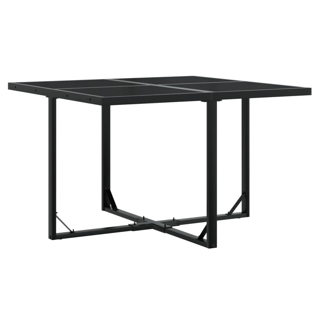 vidaXL 5-tlg. Garten-Essgruppe mit Kissen Schwarz Poly Rattan