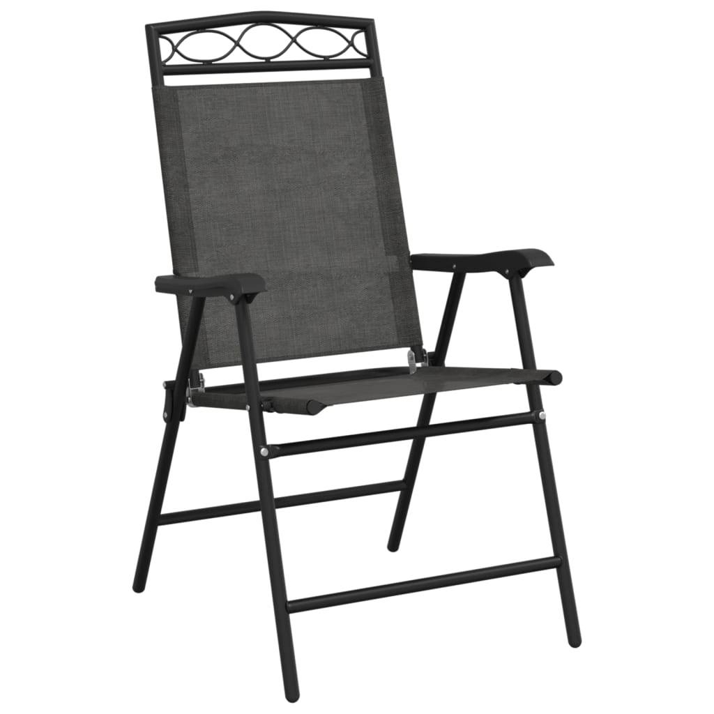 vidaXL Klappbare Gartenstühle 8 Stk. Graumeliert Stahl und Textilene