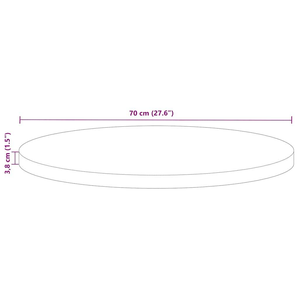 vidaXL Tischplatte Ø 70x3,8 cm Rund Altholz Massiv