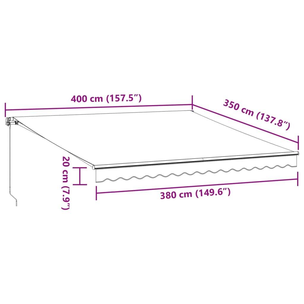 vidaXL Markise Manuell mit LED Braun 400x350 cm