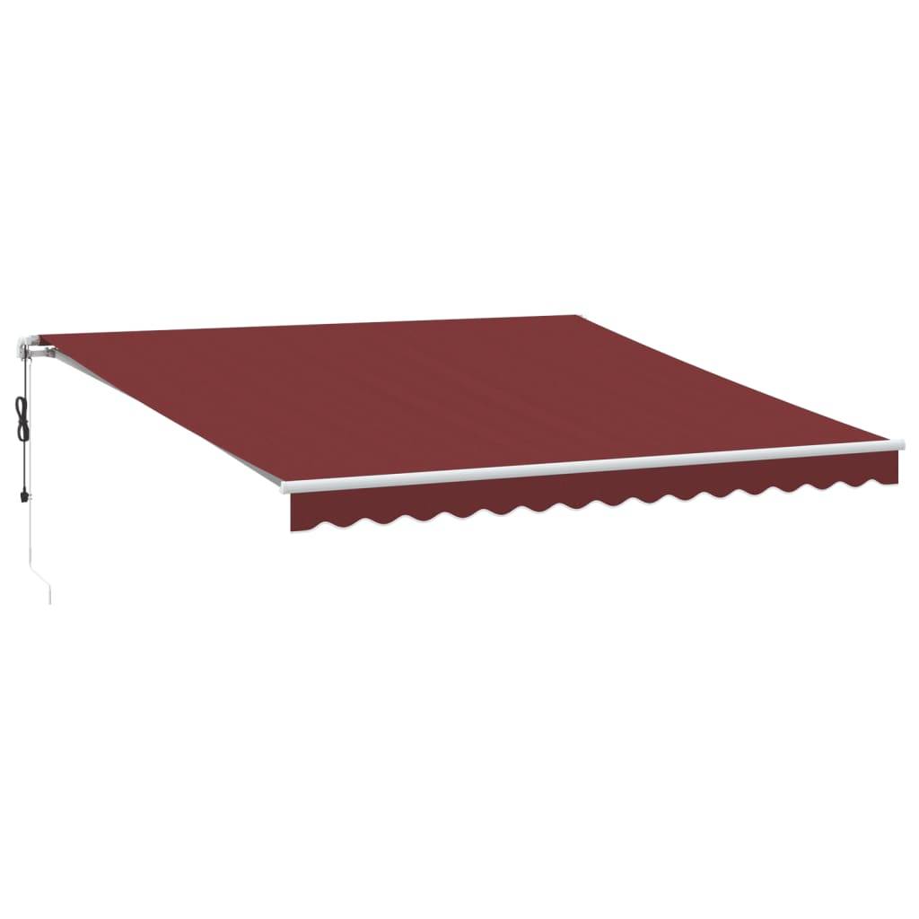 vidaXL Markise Automatisch mit LED Weinrot 400x300 cm