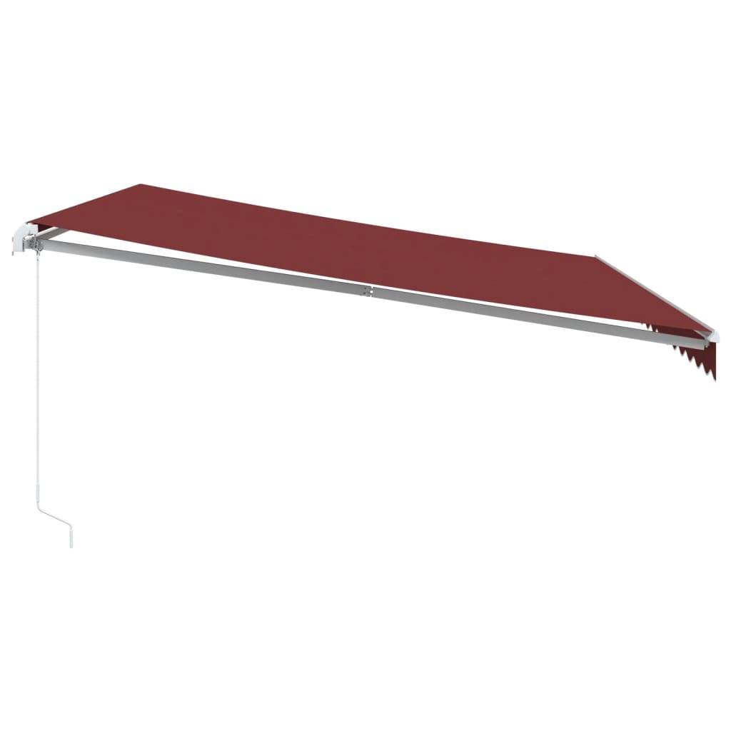 vidaXL Markise Manuell Weinrot 450x350 cm
