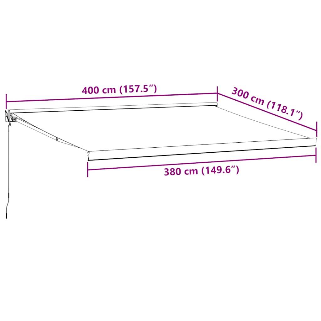 vidaXL Markise Einziehbar Anthrazit und Weiß 4x3 m Stoff und Aluminium