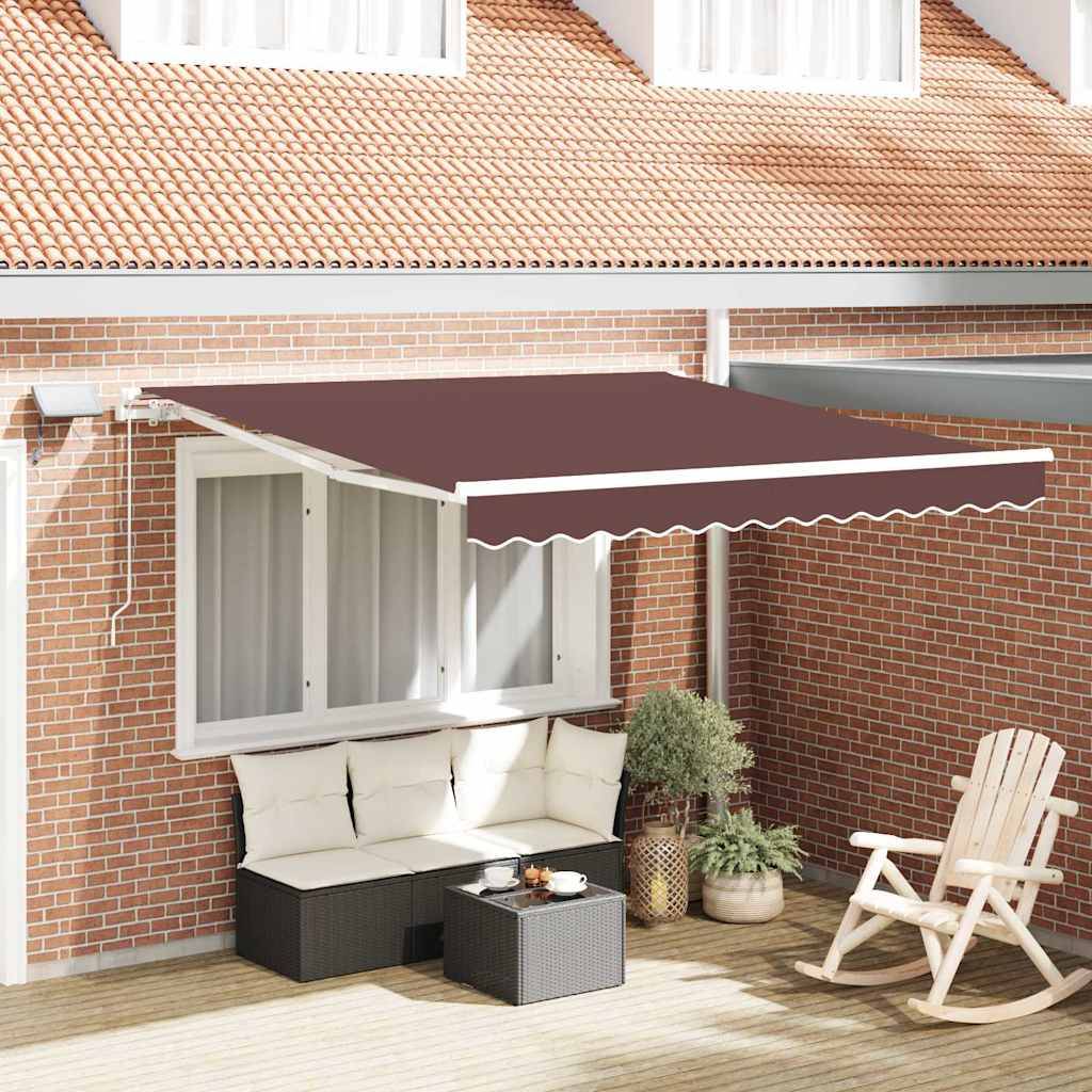 vidaXL Markise Manuell mit LED Braun 300x250 cm