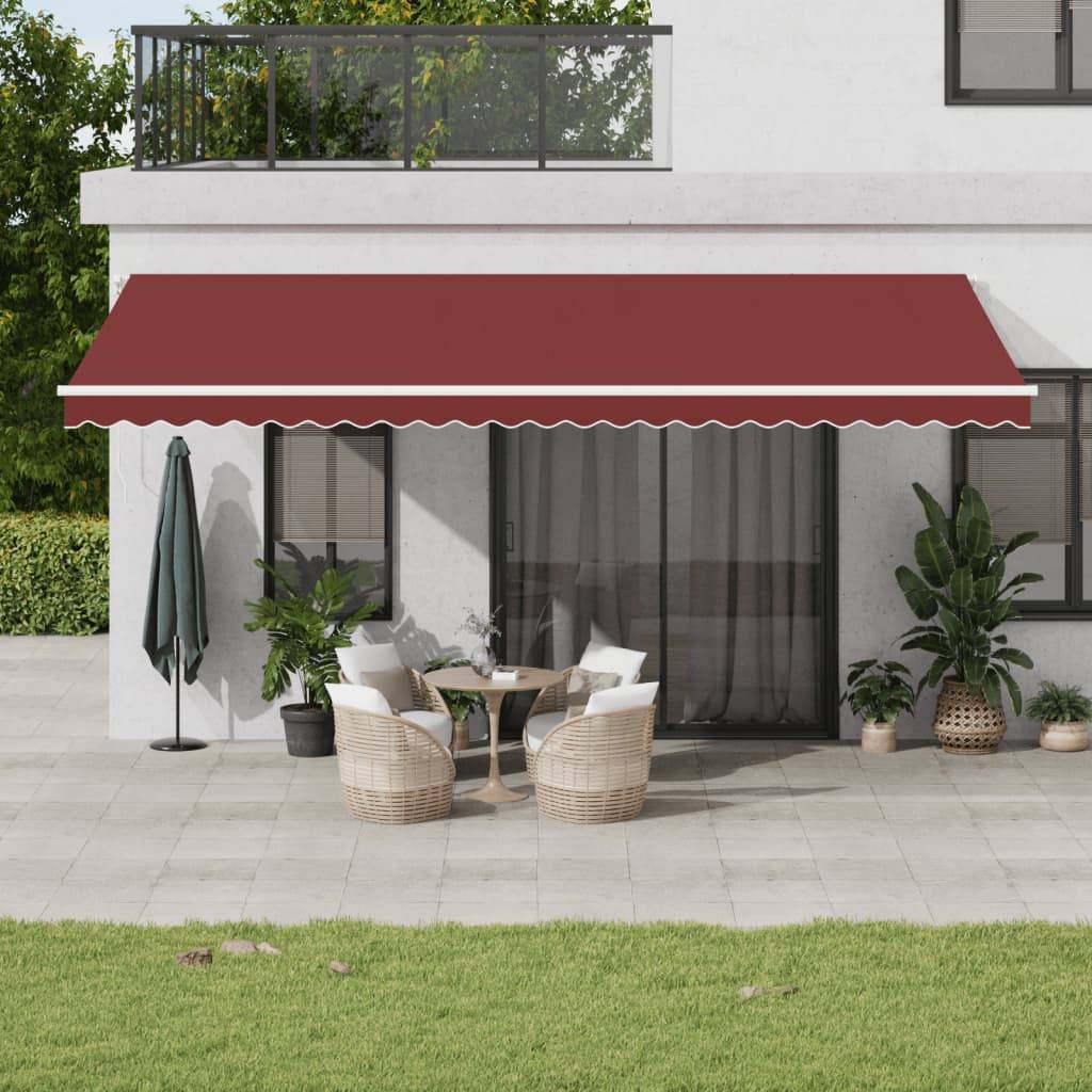 vidaXL Markise Manuell Weinrot 600x350 cm