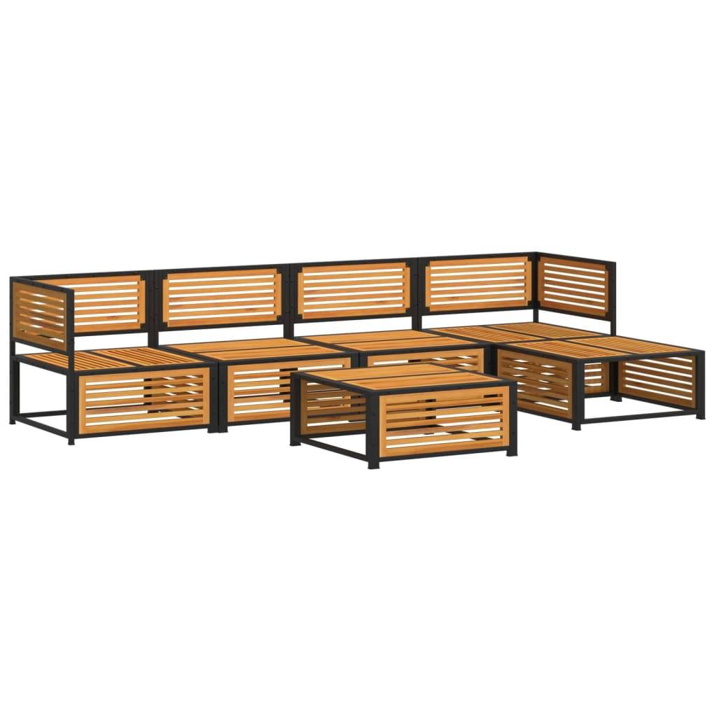 vidaXL 6-tlg. Garten-Sofagarnitur mit Kissen Massivholz Akazie