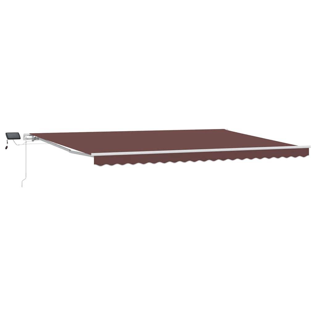 vidaXL Markise Manuell mit LED Braun 500x300 cm