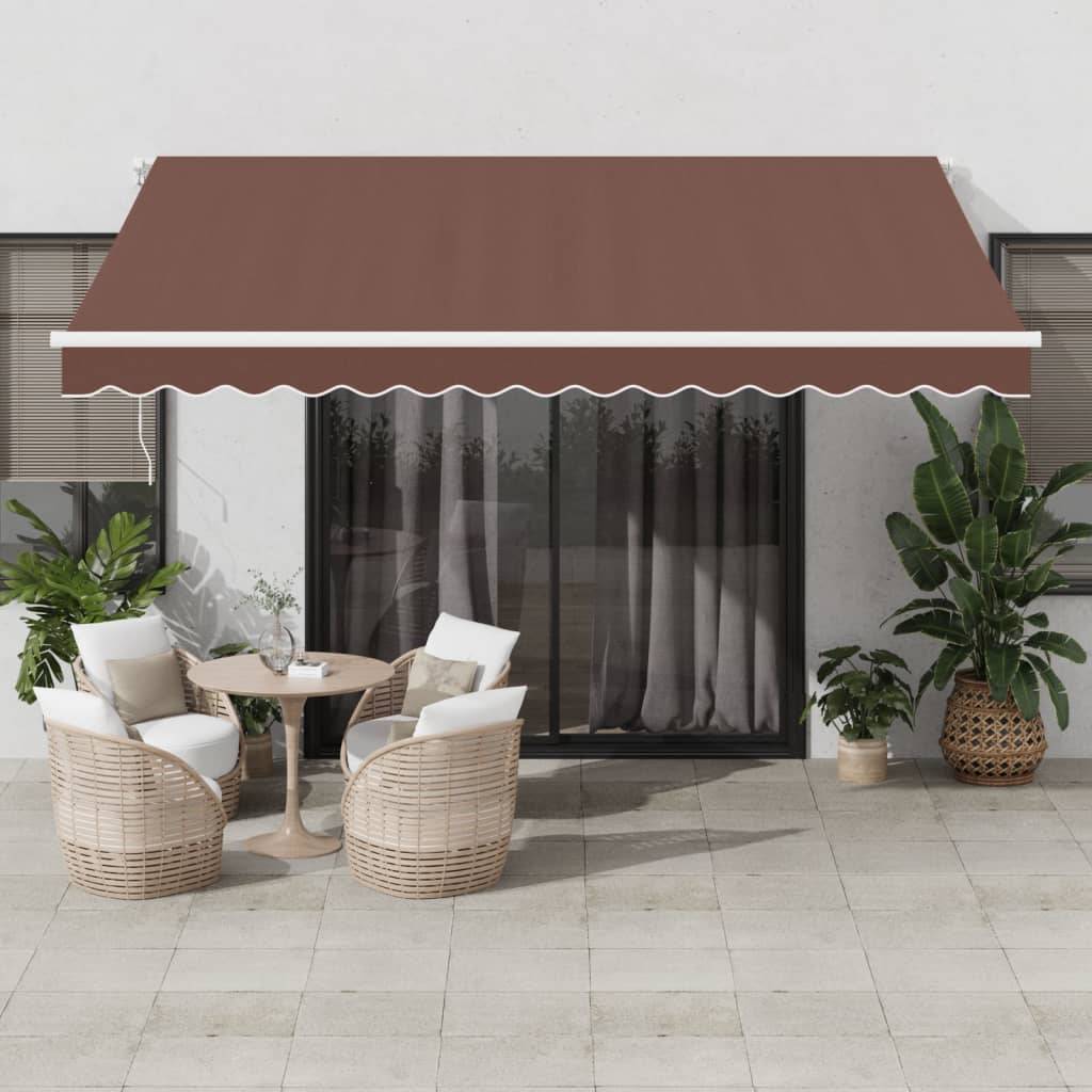 vidaXL Markise Manuell mit LED Braun 400x350 cm