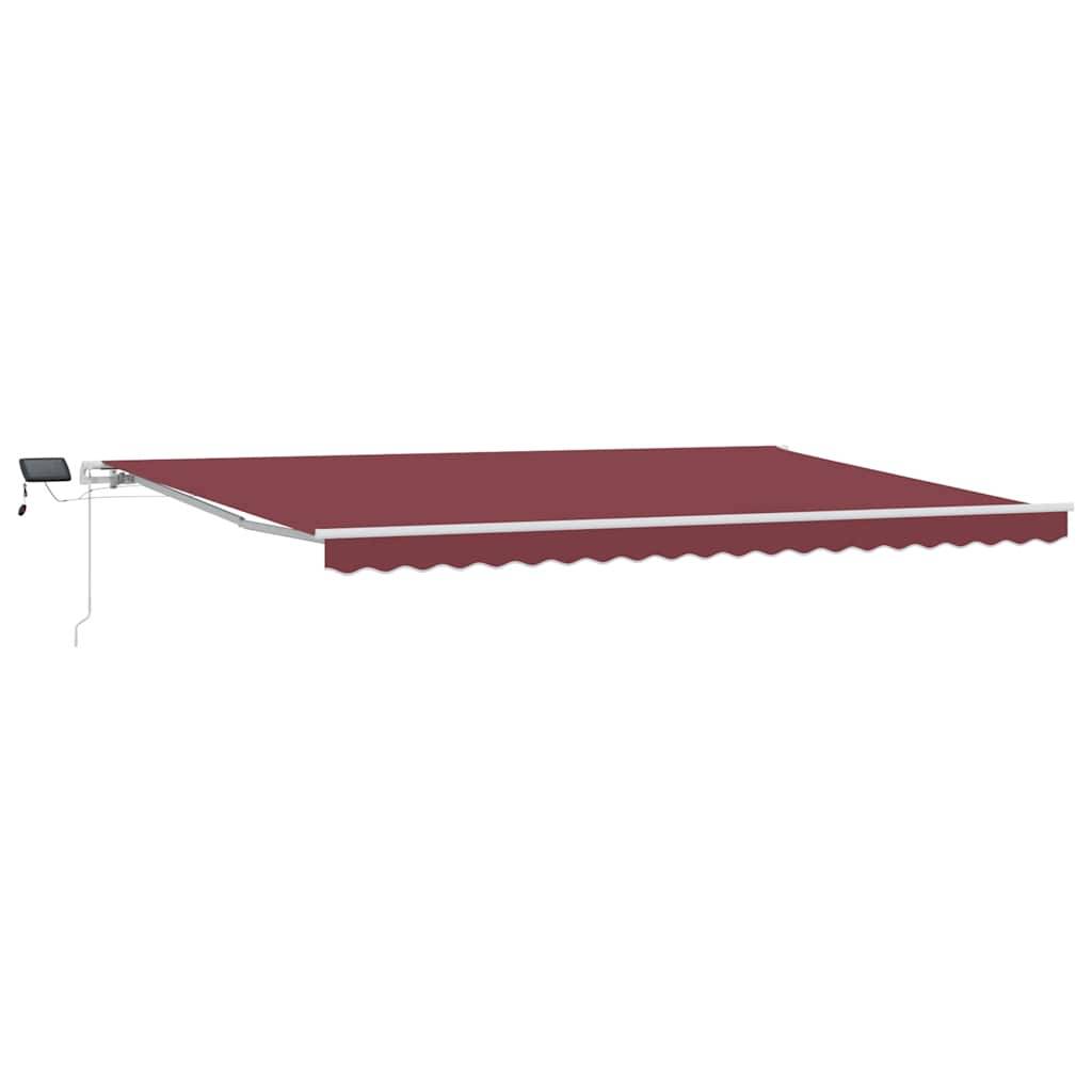 vidaXL Markise Manuell mit LED Weinrot 500x300 cm