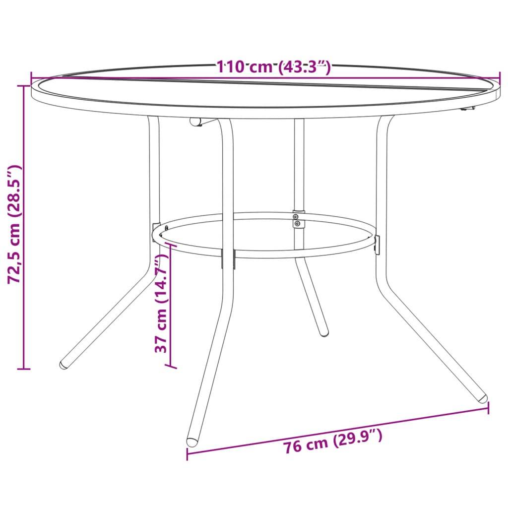 vidaXL Gartenstuhl-Set 5-tlg. Stapelbar Pulverbeschichteter Stahl
