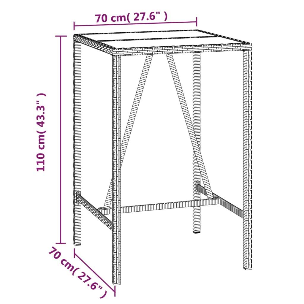 vidaXL 5-tlg. Gartenbar-Set Schwarz Poly Rattan