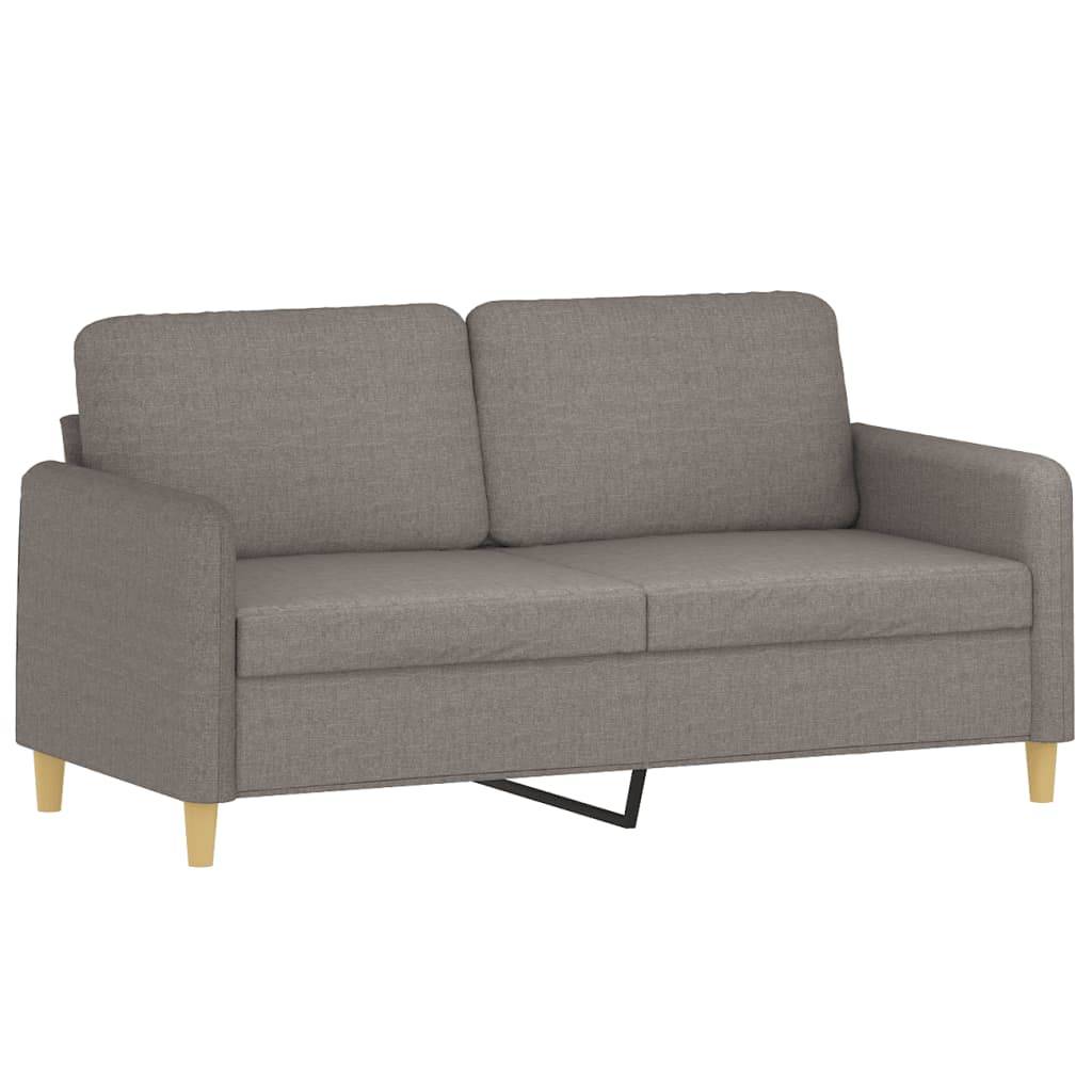 vidaXL 3-tlg. Sofagarnitur mit Kissen Taupe Stoff