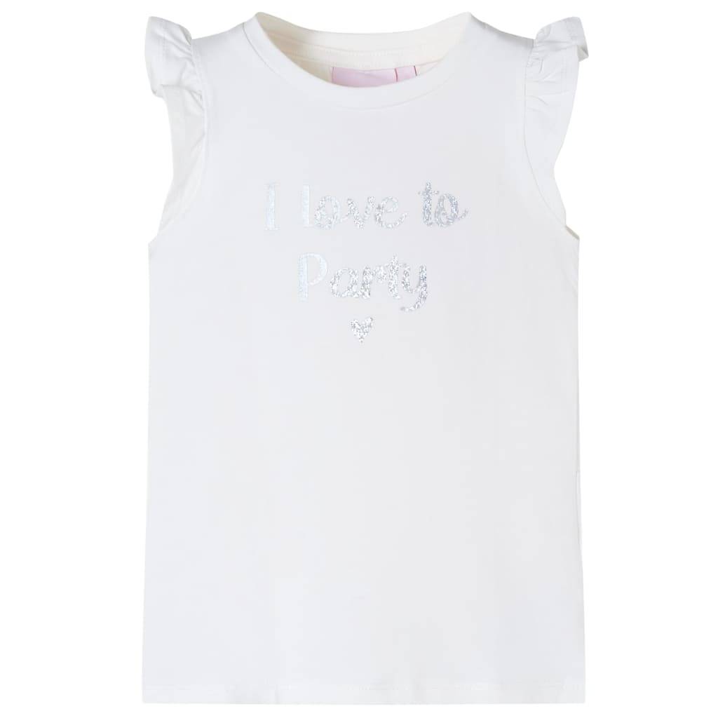 Kinder-T-Shirt mit Rüschenärmeln Weiß 104