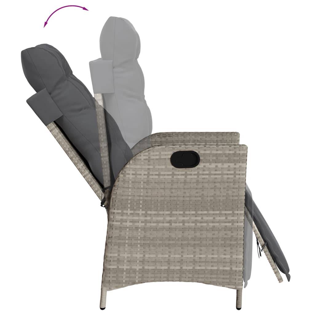 vidaXL 5-tlg. Garten-Essgruppe mit Kissen Hellgrau Poly Rattan