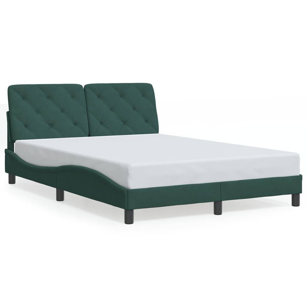 vidaXL Bettgestell ohne Matratze Dunkelgrün 120x200 cm Samt