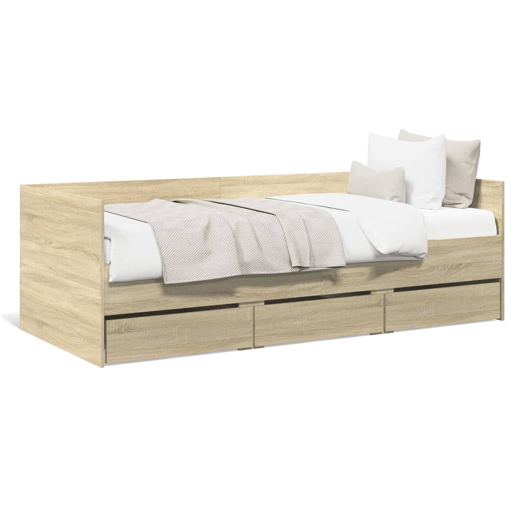 vidaXL Tagesbett mit Schubladen ohne Matratze Sonoma-Eiche 100x200 cm