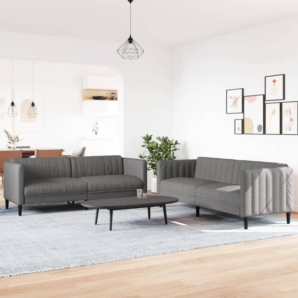 vidaXL 2-tlg. Sofagarnitur Taupe Stoff