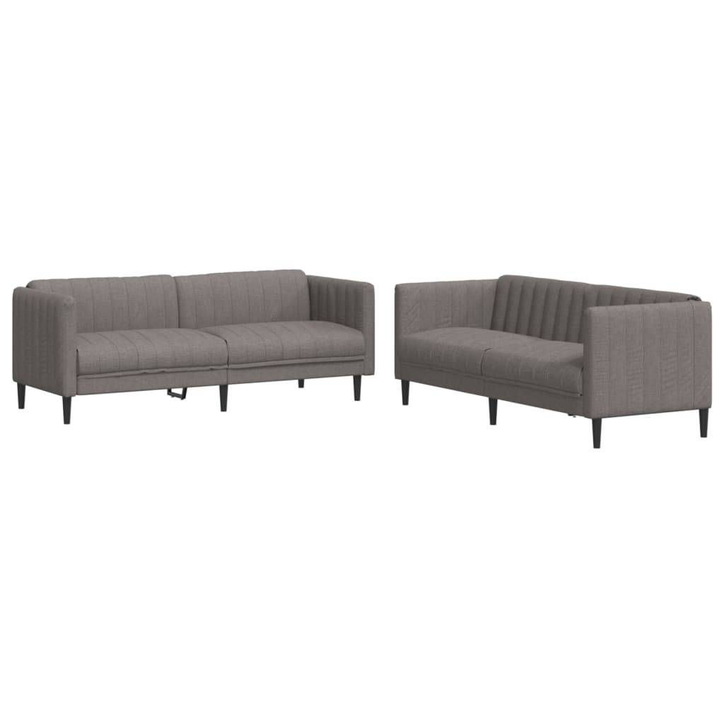 vidaXL 2-tlg. Sofagarnitur Taupe Stoff