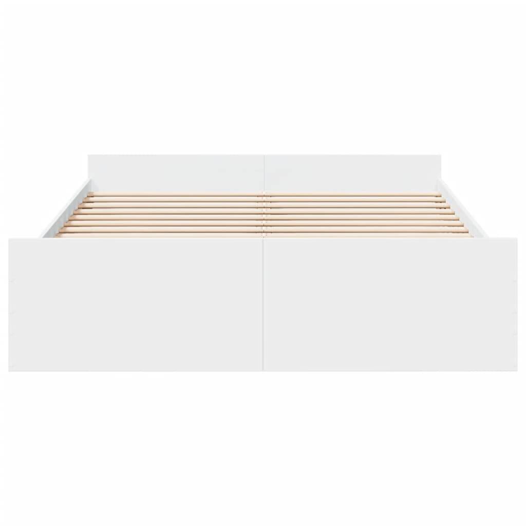 vidaXL Bettgestell mit Schubladen Weiß 150x200 cm Holzwerkstoff