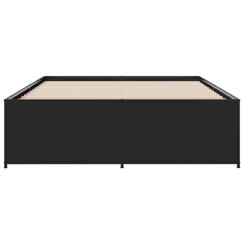 vidaXL Bettgestell Schwarz 120x190 cm Holzwerkstoff und Metall