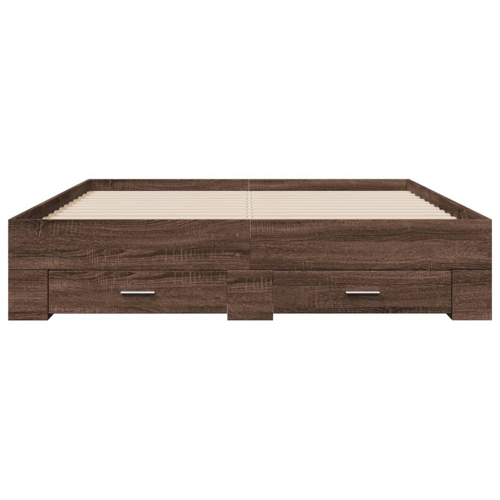 vidaXL Bettgestell mit Schubladen Braun Eichen-Optik 150x200 cm