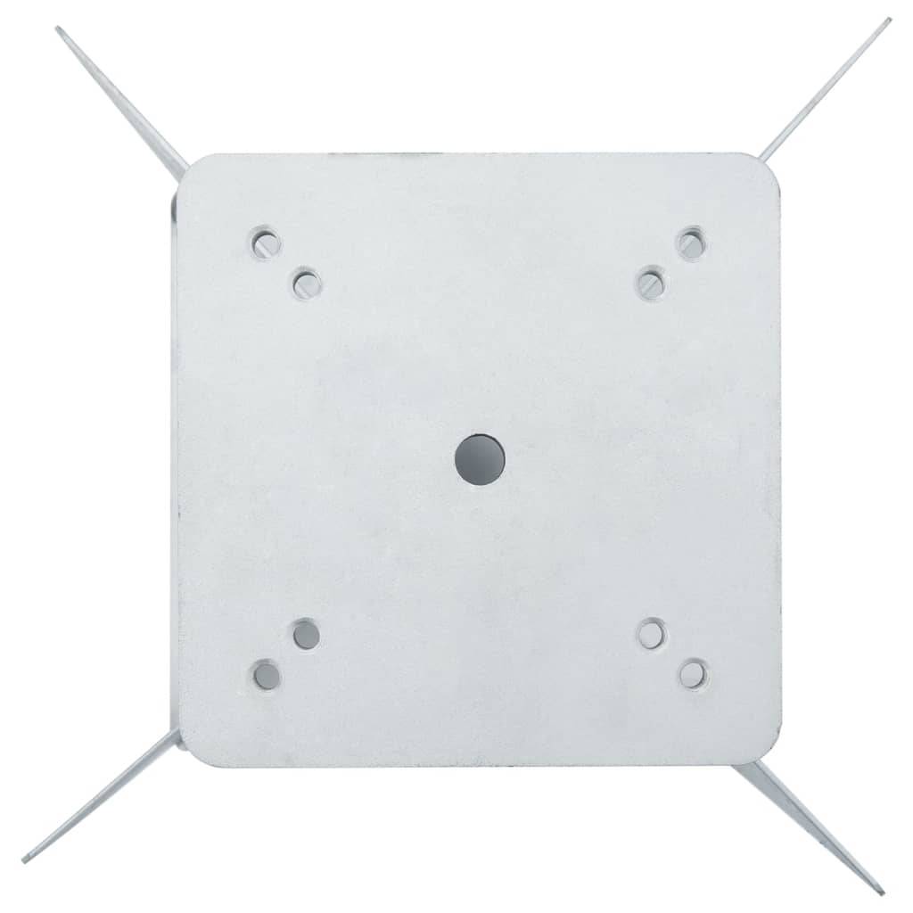 vidaXL Bodenhülse für Sonnenschirm Silbern 27,5x27,5x45 cm Stahl