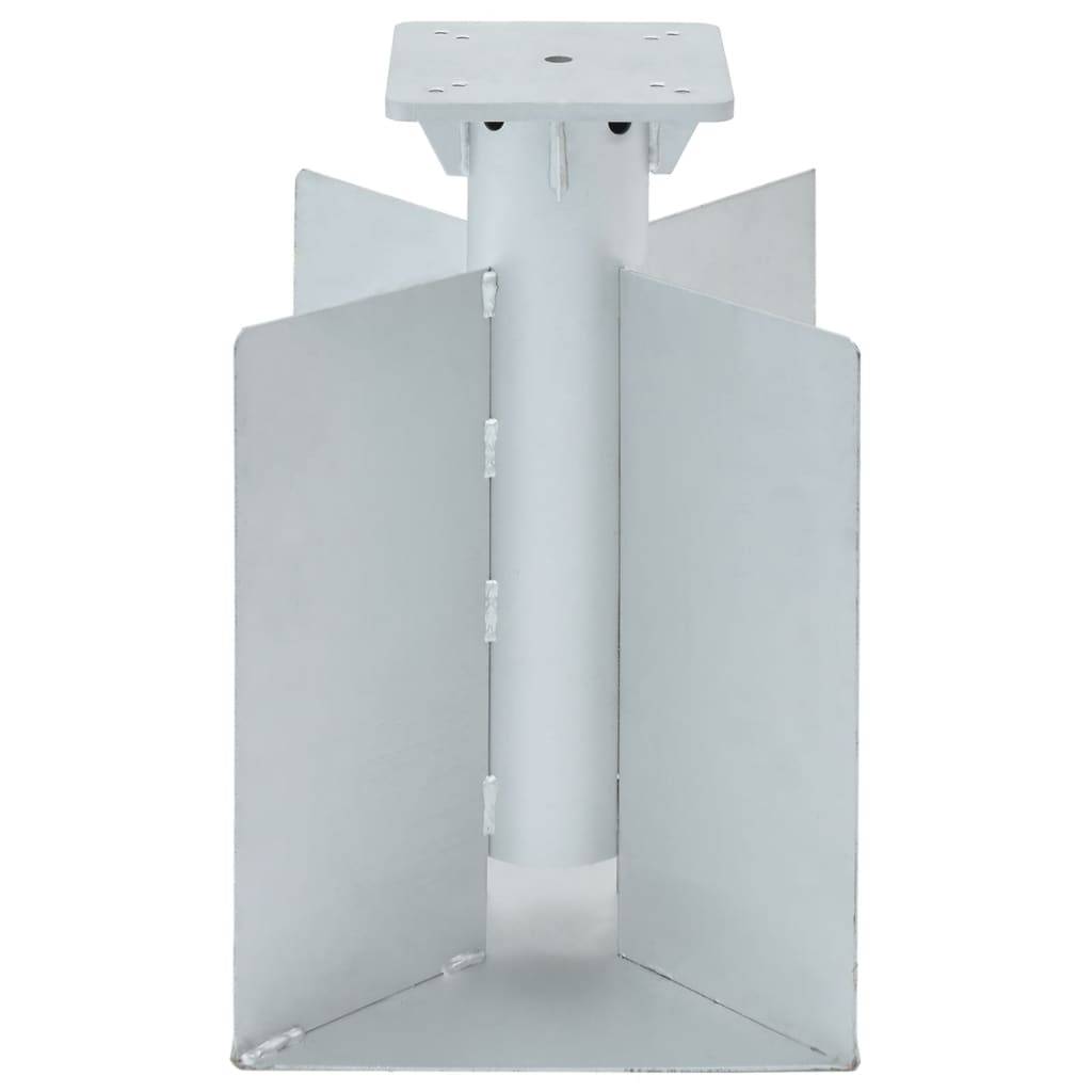 vidaXL Bodenhülse für Sonnenschirm Silbern 27,5x27,5x45 cm Stahl