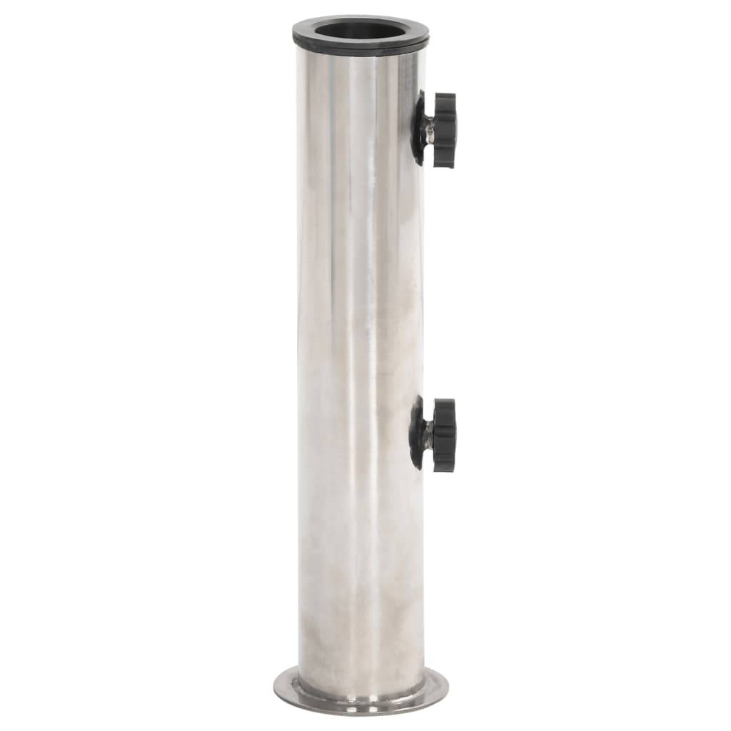 vidaXL Sonnenschirmständer für Ø38/48 mm Mast Silbern Edelstahl