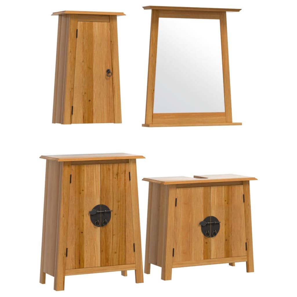 vidaXL 4-tlg. Badmöbel-Set Massivholz Kiefer