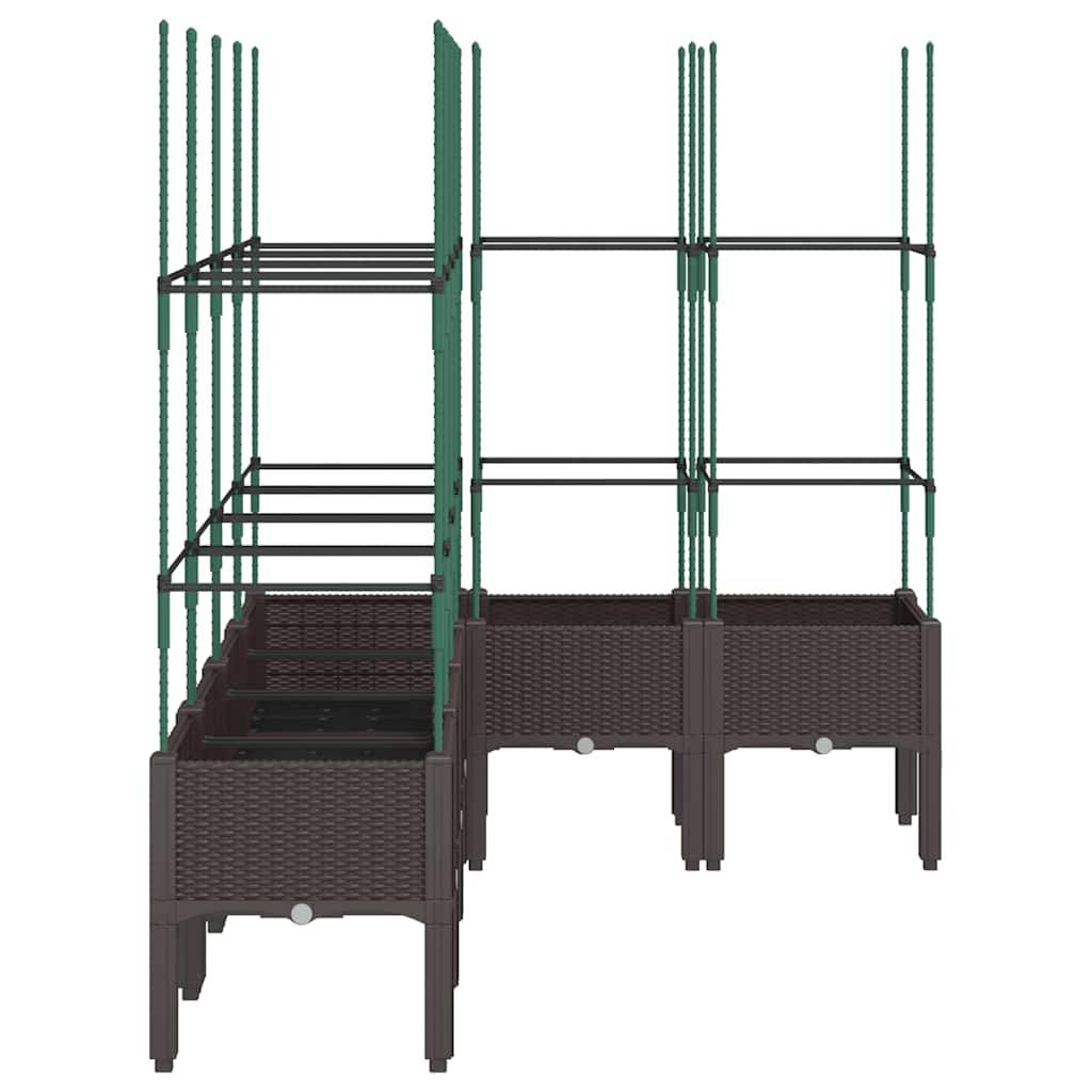 vidaXL Pflanzkübel mit Rankgitter Braun 160x120x142,5 cm PP