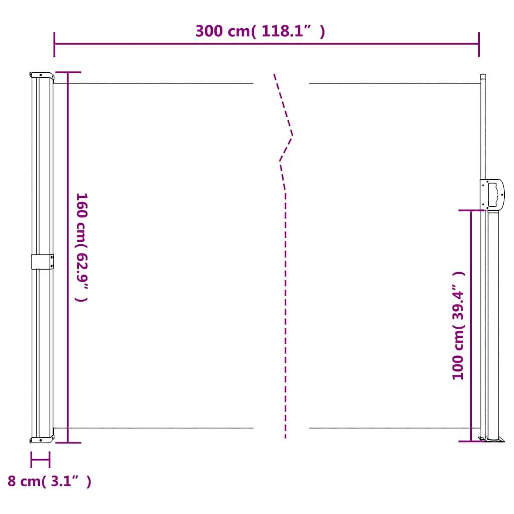 vidaXL Seitenmarkise Ausziehbar Taupe 160x300 cm
