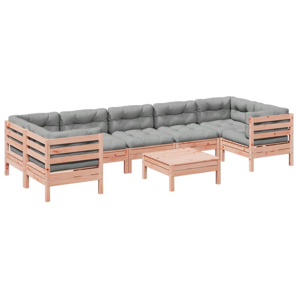 vidaXL 8-tlg. Garten-Sofagarnitur mit Kissen Massivholz Douglasie
