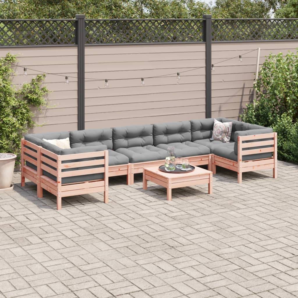 vidaXL 8-tlg. Garten-Sofagarnitur mit Kissen Massivholz Douglasie
