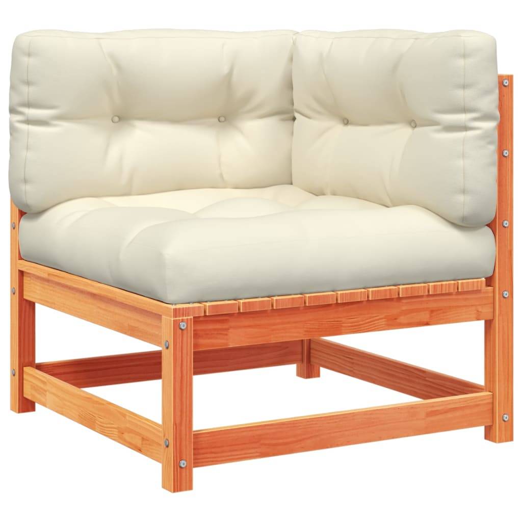 vidaXL 5-tlg. Garten-Sofagarnitur mit Kissen Wachsbraun Kiefernholz